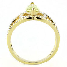 Load image into Gallery viewer, TK3578 - IP Gold(Ion Plating) Stainless Steel Ring with AAA Grade CZ  in Apple Green color