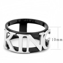 Load image into Gallery viewer, TK3583 - Two-Tone IP Black (Ion Plating) Stainless Steel Ring with No Stone