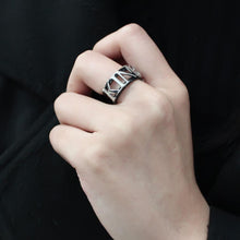 Load image into Gallery viewer, TK3583 - Two-Tone IP Black (Ion Plating) Stainless Steel Ring with No Stone