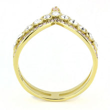 Load image into Gallery viewer, TK3587 - IP Gold(Ion Plating) Stainless Steel Ring with AAA Grade CZ  in Rose