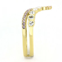 Load image into Gallery viewer, TK3587 - IP Gold(Ion Plating) Stainless Steel Ring with AAA Grade CZ  in Rose