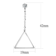 Load image into Gallery viewer, TK3601 - High polished (no plating) Stainless Steel Earrings with AAA Grade CZ  in Clear