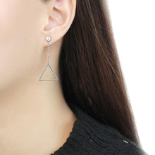 Load image into Gallery viewer, TK3601 - High polished (no plating) Stainless Steel Earrings with AAA Grade CZ  in Clear