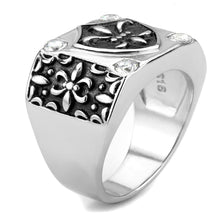 Load image into Gallery viewer, TK3621 - High polished (no plating) Stainless Steel Ring with AAA Grade CZ  in Clear
