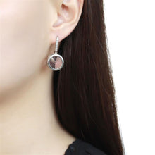 Load image into Gallery viewer, TK3643 - High polished (no plating) Stainless Steel Earrings with Top Grade Crystal  in Light Rose