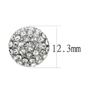 TK3655 - High polished (no plating) Stainless Steel Earrings with Top Grade Crystal  in Clear