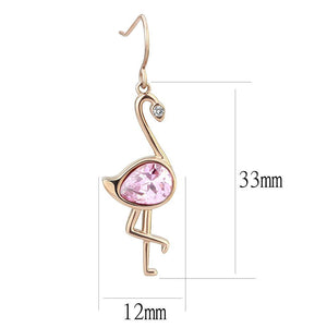 TK3663 - IP Rose Gold(Ion Plating) Stainless Steel Earrings with AAA Grade CZ  in Rose