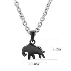 TK3666 - Two-Tone IP Black (Ion Plating) Stainless Steel Chain Pendant with No Stone