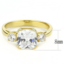 Load image into Gallery viewer, TK3674 - IP Gold(Ion Plating) Stainless Steel Ring with AAA Grade CZ  in Clear