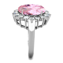 Load image into Gallery viewer, TK3676 - High polished (no plating) Stainless Steel Ring with Synthetic Synthetic Glass in Rose