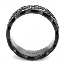 Load image into Gallery viewer, TK3691 - IP Black(Ion Plating) Stainless Steel Ring with Top Grade Crystal  in Clear