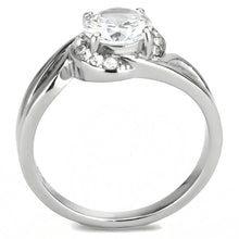 Load image into Gallery viewer, TK3701 - High polished (no plating) Stainless Steel Ring with AAA Grade CZ  in Clear