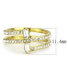 Load image into Gallery viewer, TK3707 - IP Gold(Ion Plating) Stainless Steel Ring with Top Grade Crystal  in Clear