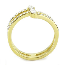 Load image into Gallery viewer, TK3707 - IP Gold(Ion Plating) Stainless Steel Ring with Top Grade Crystal  in Clear