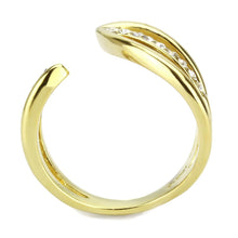 Load image into Gallery viewer, TK3710 - IP Gold(Ion Plating) Stainless Steel Ring with Top Grade Crystal  in Clear