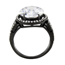 Load image into Gallery viewer, TK3735 IP Black Stainless Steel Ring with AAA Grade CZ in Clear