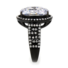 Load image into Gallery viewer, TK3735 IP Black Stainless Steel Ring with AAA Grade CZ in Clear