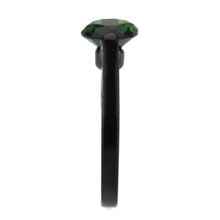 Load image into Gallery viewer, TK3738 IP Black Stainless Steel Ring with Synthetic in Emerald