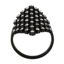 Load image into Gallery viewer, TK3750 IP Black Stainless Steel Ring with Top Grade Crystal in Clear