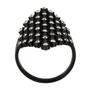 TK3750 IP Black Stainless Steel Ring with Top Grade Crystal in Clear