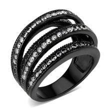 Load image into Gallery viewer, TK3752 IP Black Stainless Steel Ring with AAA Grade CZ in Clear