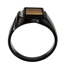 Load image into Gallery viewer, TK3756 IP Black Stainless Steel Ring with Synthetic in Topaz
