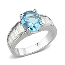Load image into Gallery viewer, TK3779 - High polished (no plating) Stainless Steel Ring with Synthetic in SeaBlue