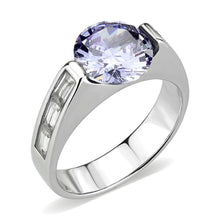 Load image into Gallery viewer, TK3780 - High polished (no plating) Stainless Steel Ring with AAA Grade CZ in LightAmethyst