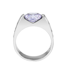 Load image into Gallery viewer, TK3780 - High polished (no plating) Stainless Steel Ring with AAA Grade CZ in LightAmethyst