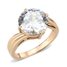 Load image into Gallery viewer, TK3785 - IP Rose Gold(Ion Plating) Stainless Steel Ring with AAA Grade CZ in Clear