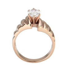 Load image into Gallery viewer, TK3787 - IP Rose Gold(Ion Plating) Stainless Steel Ring with AAA Grade CZ in Clear