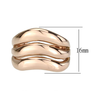 TK3799 - IP Rose Gold(Ion Plating) Stainless Steel Ring with NoStone in No Stone