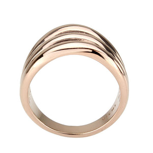TK3799 - IP Rose Gold(Ion Plating) Stainless Steel Ring with NoStone in No Stone
