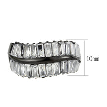 Load image into Gallery viewer, TK3819 - IP Black (Ion Plating) Stainless Steel Ring with AAA Grade CZ in Clear