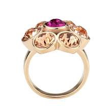 Load image into Gallery viewer, TK3824 - IP Rose Gold(Ion Plating) Stainless Steel Ring with Top Grade Crystal in MultiColor