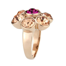 Load image into Gallery viewer, TK3824 - IP Rose Gold(Ion Plating) Stainless Steel Ring with Top Grade Crystal in MultiColor