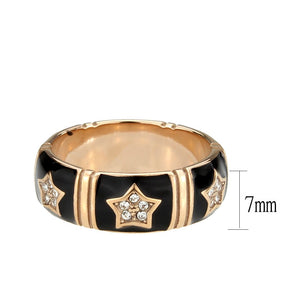 TK3826 - IP Rose Gold(Ion Plating) Stainless Steel Ring with Top Grade Crystal in Clear