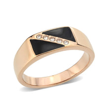 Load image into Gallery viewer, TK3831 - IP Rose Gold(Ion Plating) Stainless Steel Ring with Top Grade Crystal in Clear