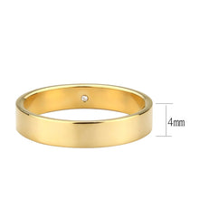 Load image into Gallery viewer, TK3832 - IP Gold Stainless Steel Ring with Top Grade Crystal in Clear