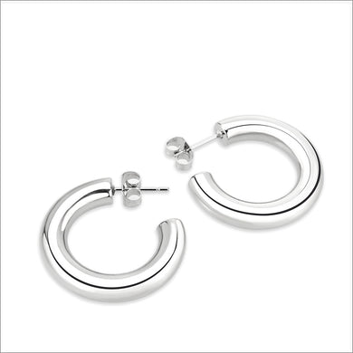 TK3844 - High Polished Minimalist Stainless Steel Earrings