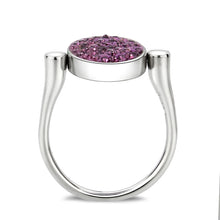 Load image into Gallery viewer, TK385402 - High polished (no plating) Stainless Steel Ring with Top Grade Crystal in Amethyst