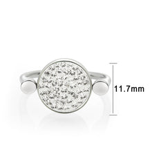 Load image into Gallery viewer, TK385404 - High polished (no plating) Stainless Steel Ring with Top Grade Crystal in Clear