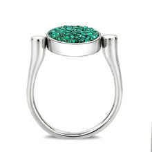 Load image into Gallery viewer, TK385405 - High polished (no plating) Stainless Steel Ring with Top Grade Crystal in Emerald