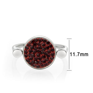 TK385407 - High polished (no plating) Stainless Steel Ring with Top Grade Crystal in Light Siam