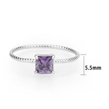 Load image into Gallery viewer, TK3856 - High polished (no plating) Stainless Steel Ring with AAA Grade CZ in Amethyst