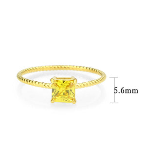 TK3857 - High polished (no plating) Stainless Steel Ring with AAA Grade CZ in Topaz