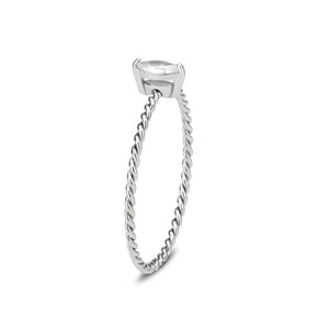 TK3860 - High polished (no plating) Stainless Steel Ring with AAA Grade CZ in Clear