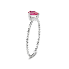 Load image into Gallery viewer, TK3863 - High polished (no plating) Stainless Steel Ring with AAA Grade CZ in Ruby
