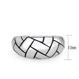 TK3871 - High polished (no plating) Stainless Steel Ring with Epoxy in No Stone