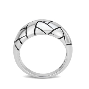 TK3871 - High polished (no plating) Stainless Steel Ring with Epoxy in No Stone